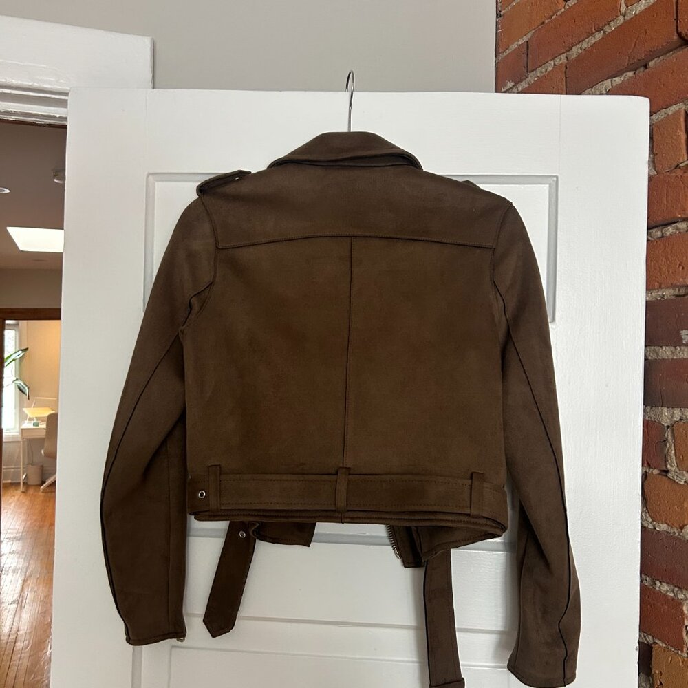 ZARA Outerwear Suede Moto Jacket - Picture 2 of 3